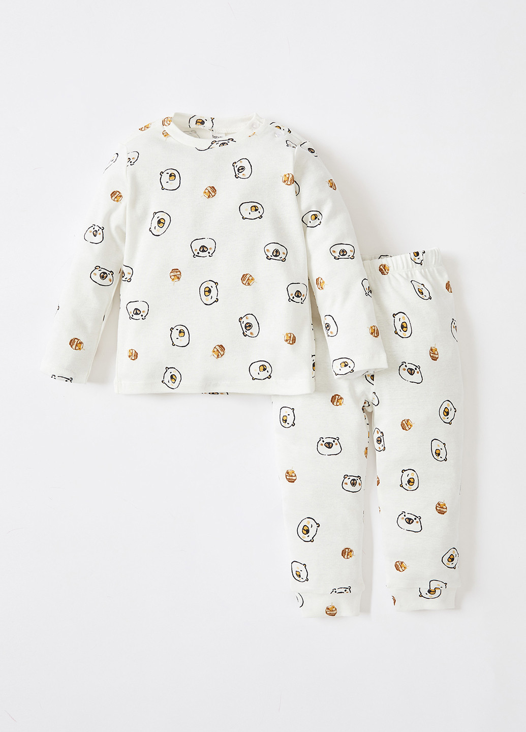Молочная всесезон пижама (лонгслив, брюки) лонгслив + брюки DeFacto