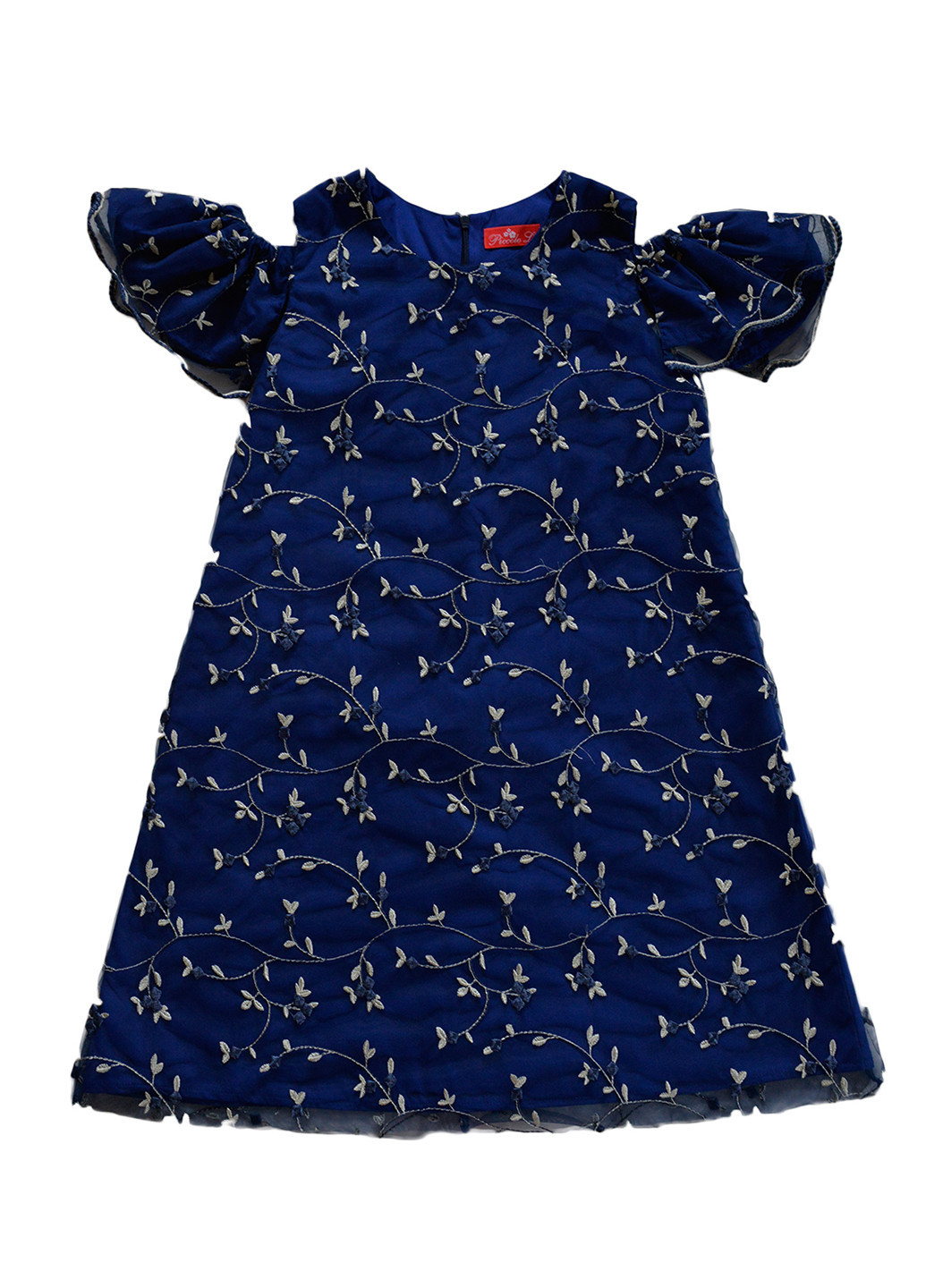 Темно-синее праздничный платье короткое Piccolo L с рисунком