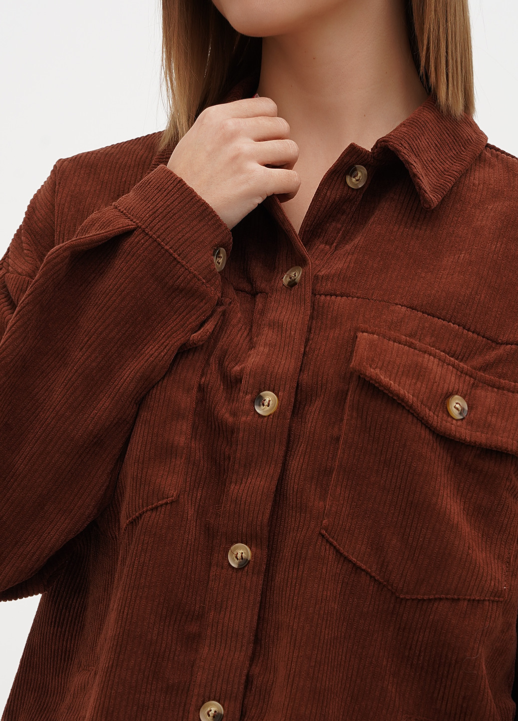 Кофейная кэжуал рубашка однотонная Boohoo