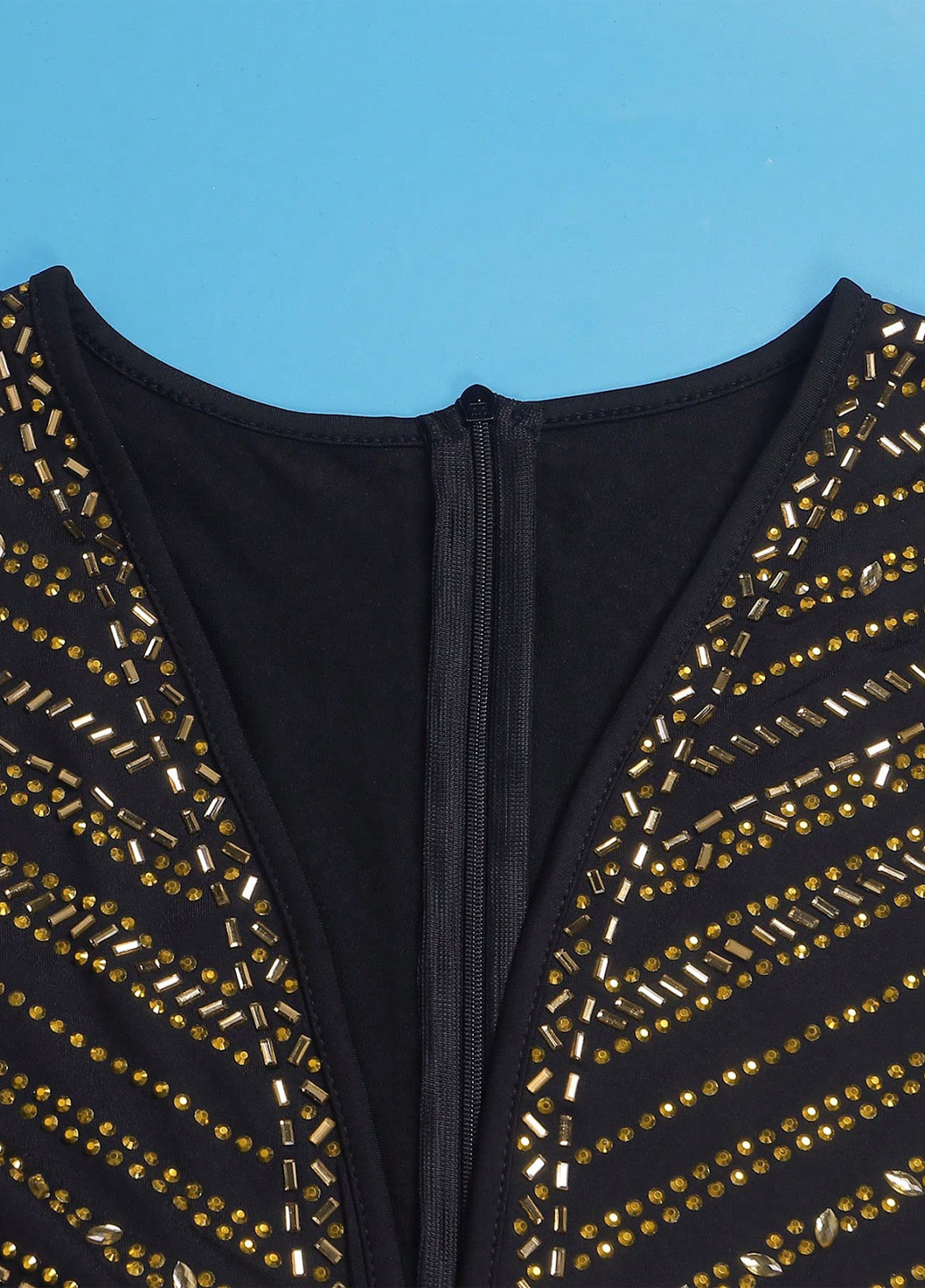 Комбинезон SHEIN комбинезон-брюки геометрический золотой вечерний полиэстер