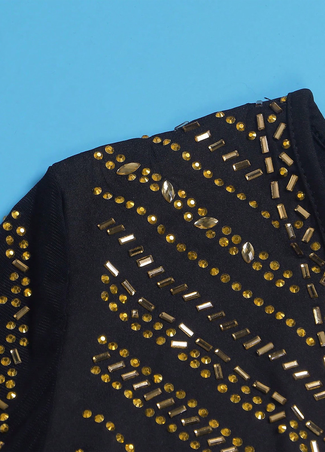 Комбинезон SHEIN комбинезон-брюки геометрический золотой вечерний полиэстер