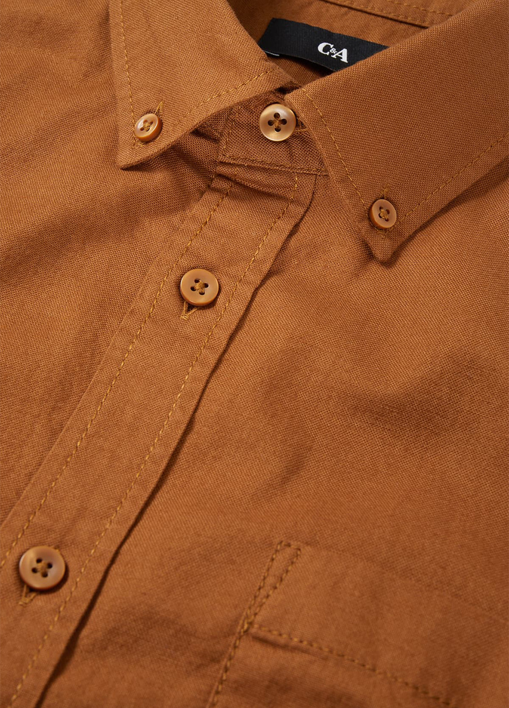 Светло-коричневая кэжуал рубашка однотонная C&A