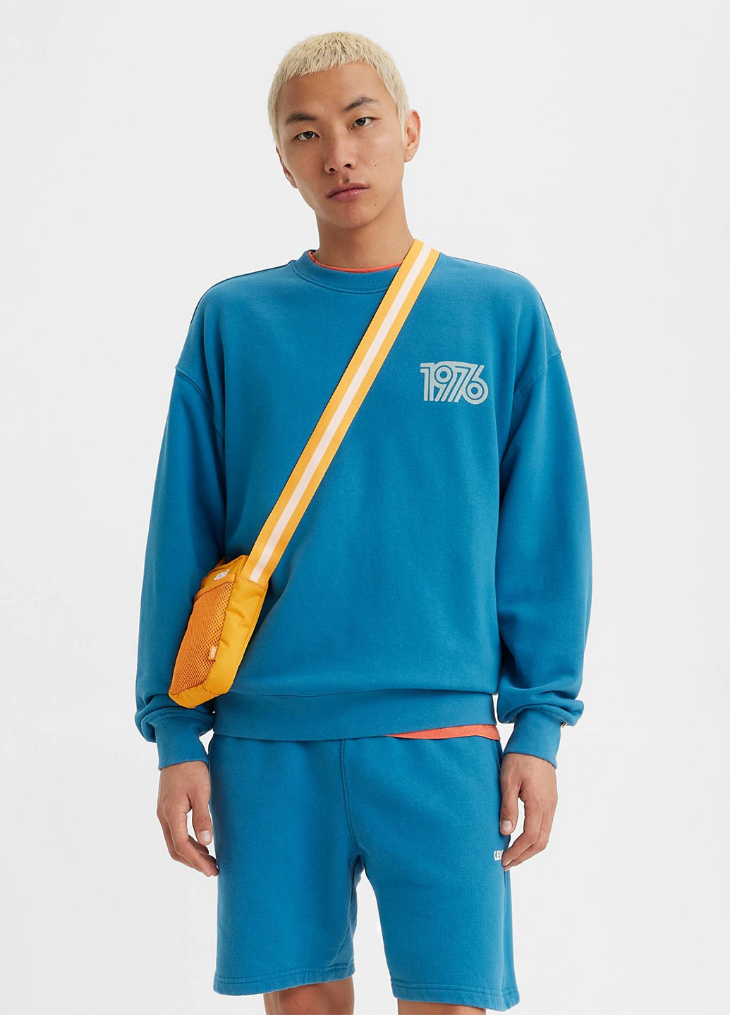 Синій світшот Levi's малюнок без декору (305419975)