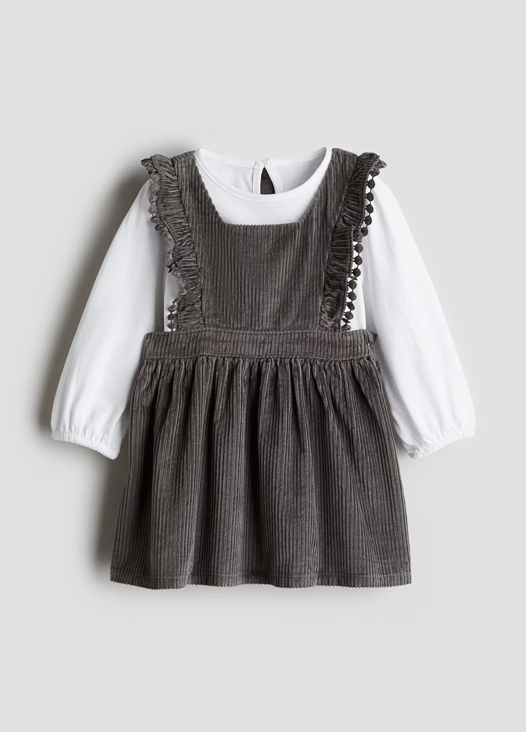 Темно-серый демисезонный комплект (блуза, сарафан) H&M