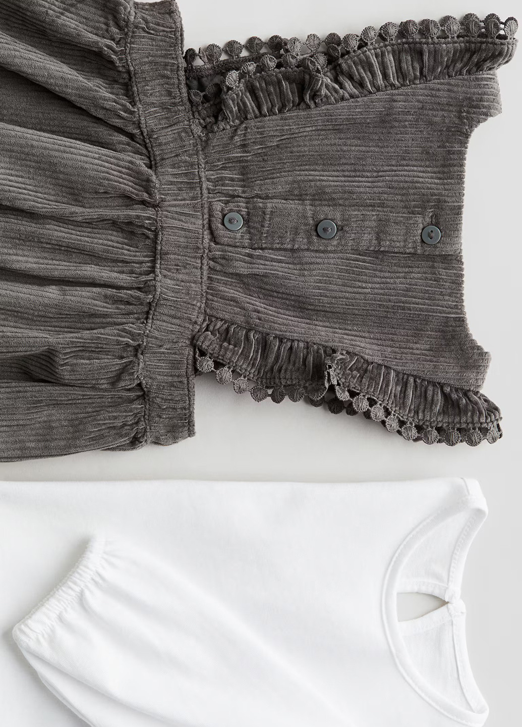 Темно-серый демисезонный комплект (блуза, сарафан) H&M