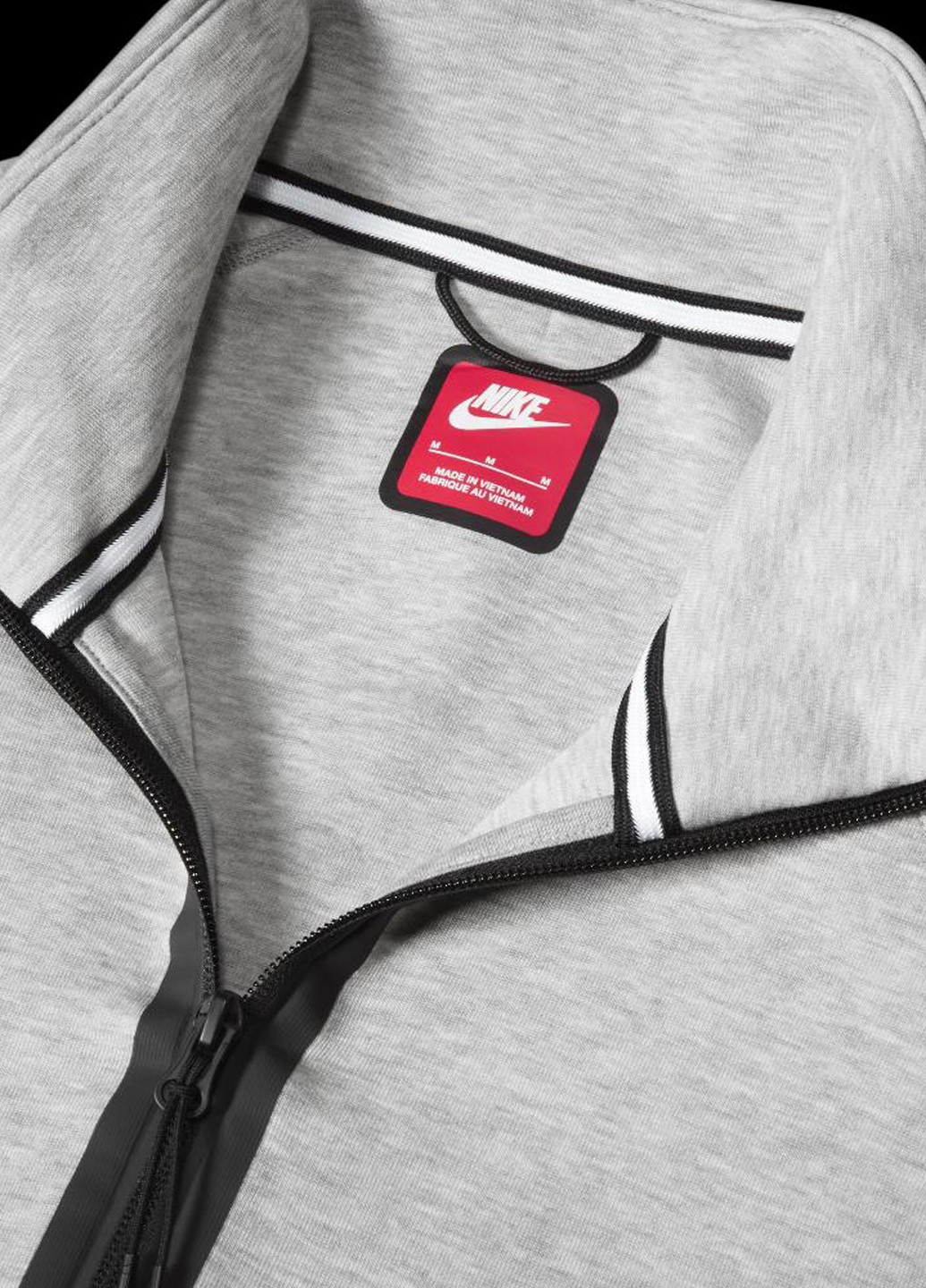 Серый свитшот fb7998-063 Nike меланж без декора (321979975)