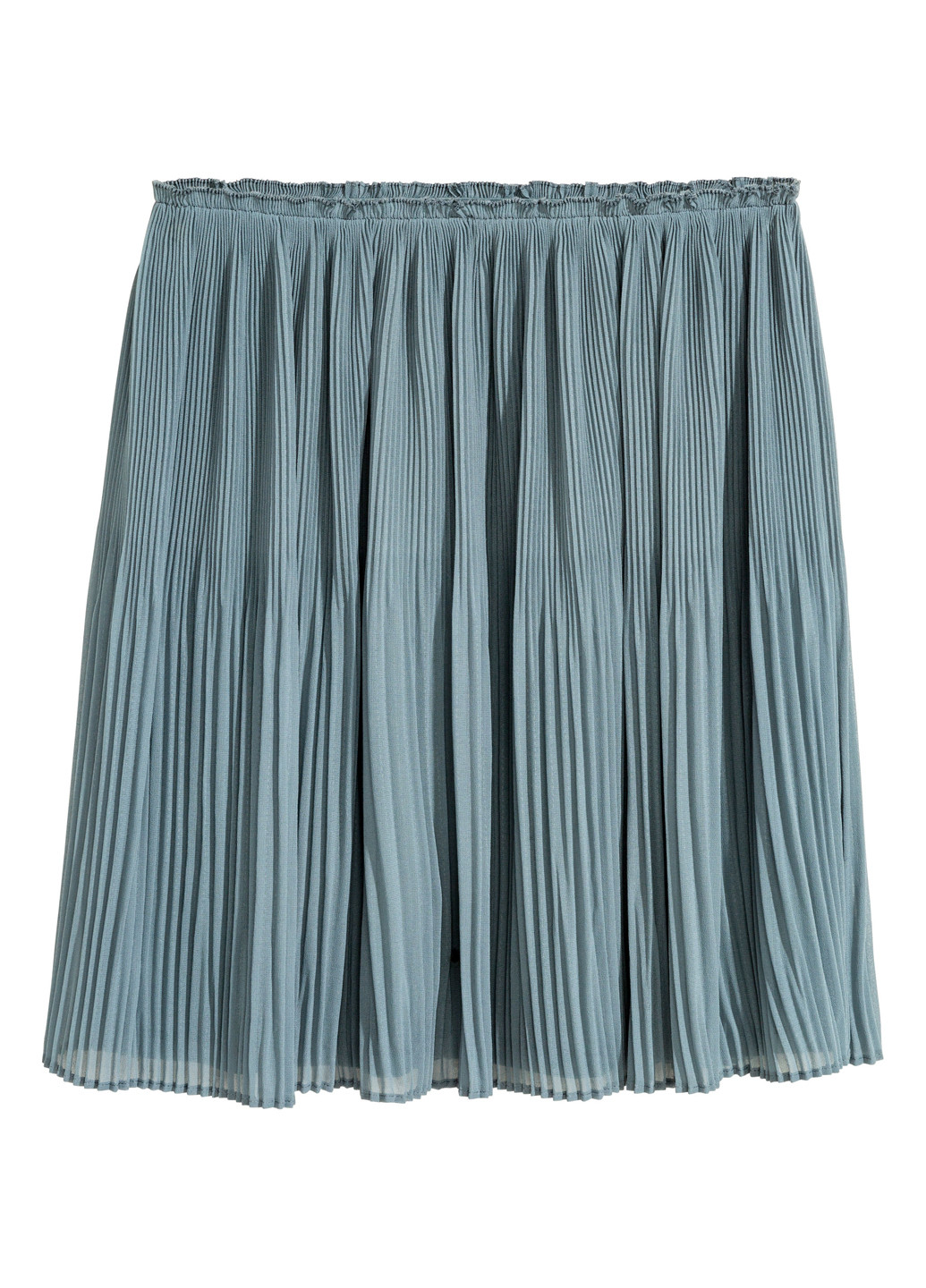 Серо-голубая кэжуал однотонная юбка H&M плиссе