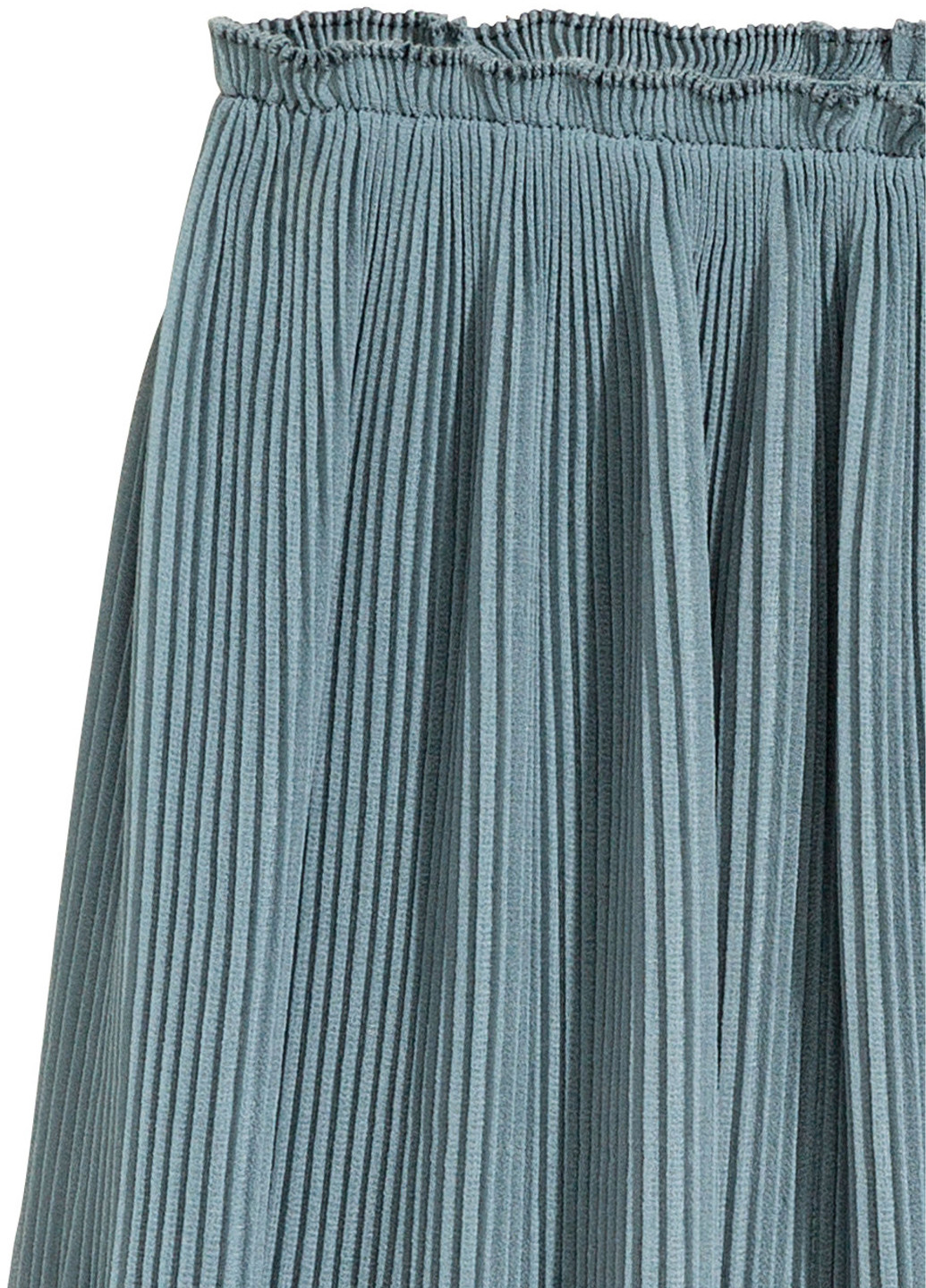 Серо-голубая кэжуал однотонная юбка H&M плиссе