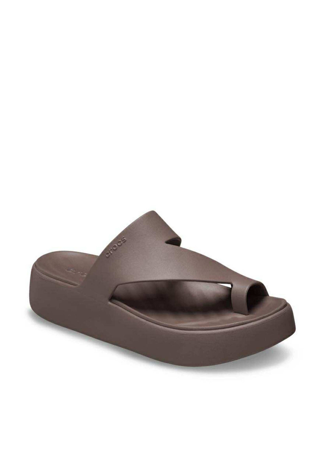 Коричневые пляжные, кэжуал вьетнамки Crocs с логотипом