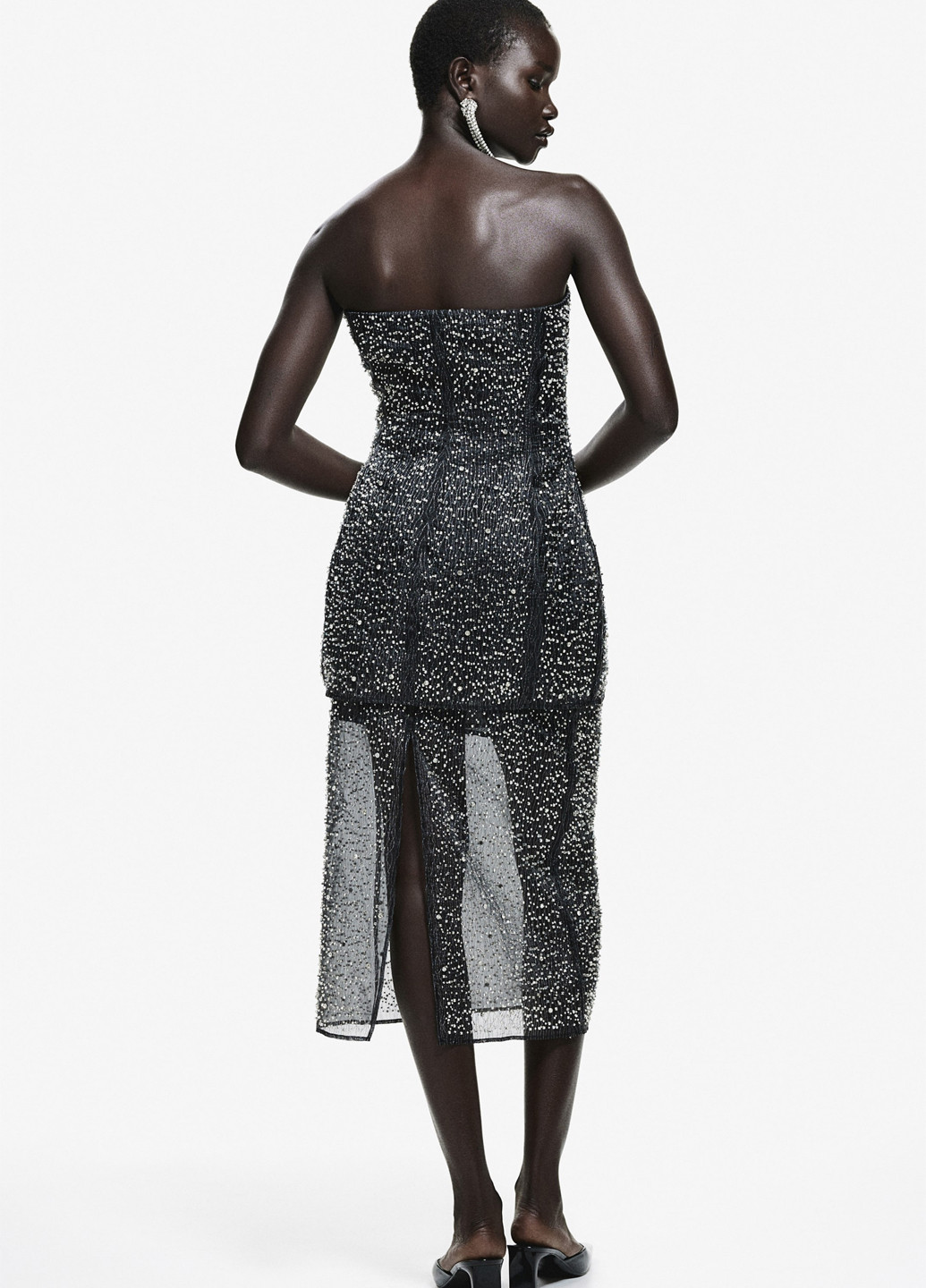 Черная вечерний однотонная юбка H&M