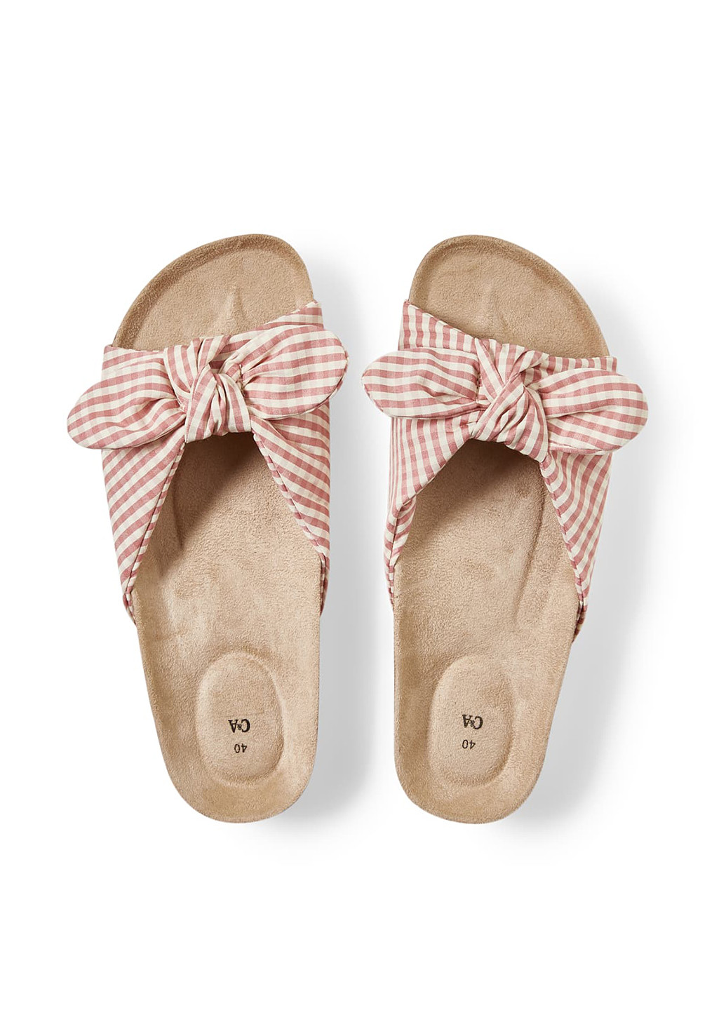 Розовые шлепанцы C&A с бантом