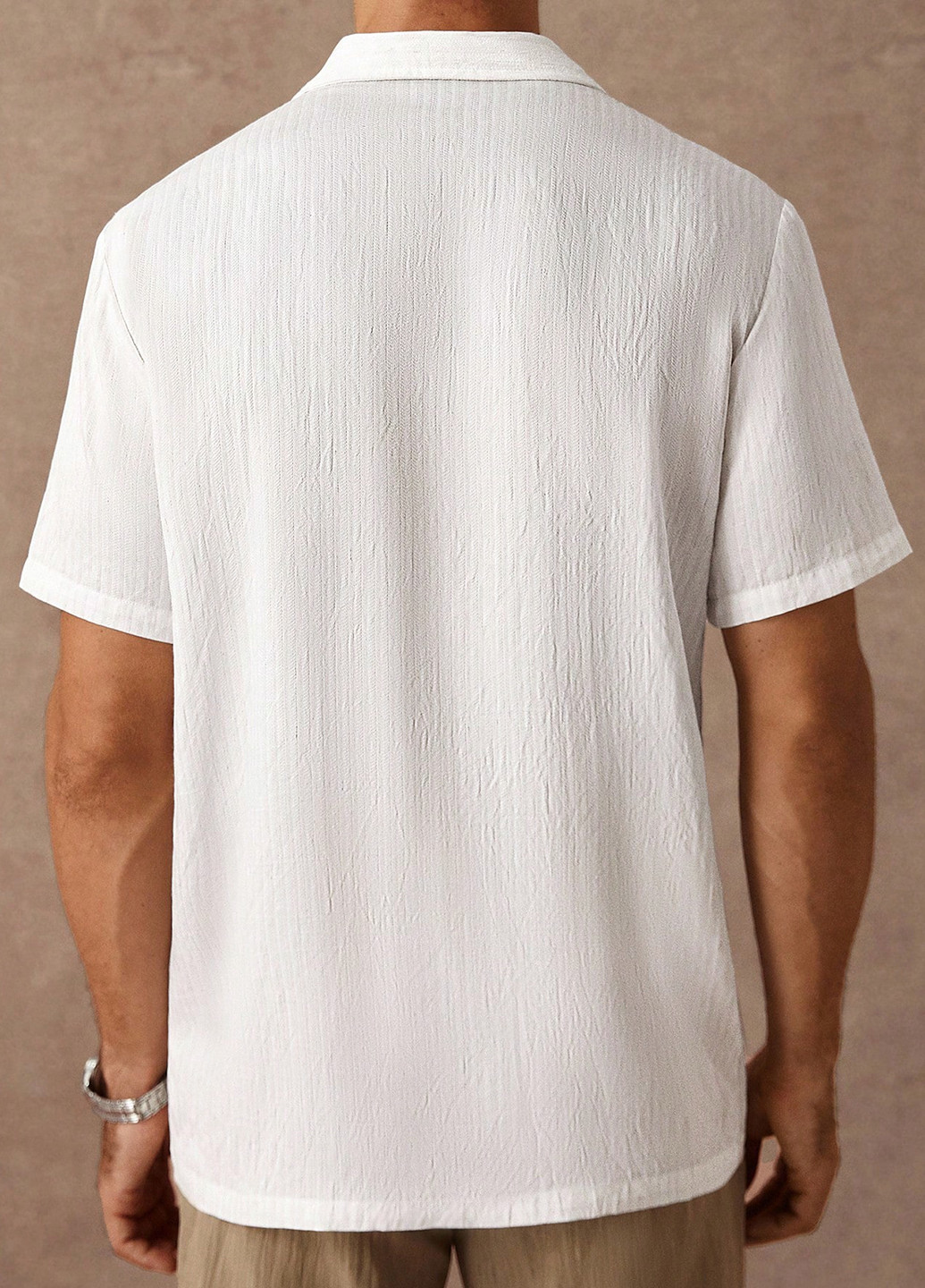 Молочная классическая, кэжуал рубашка однотонная SHEIN