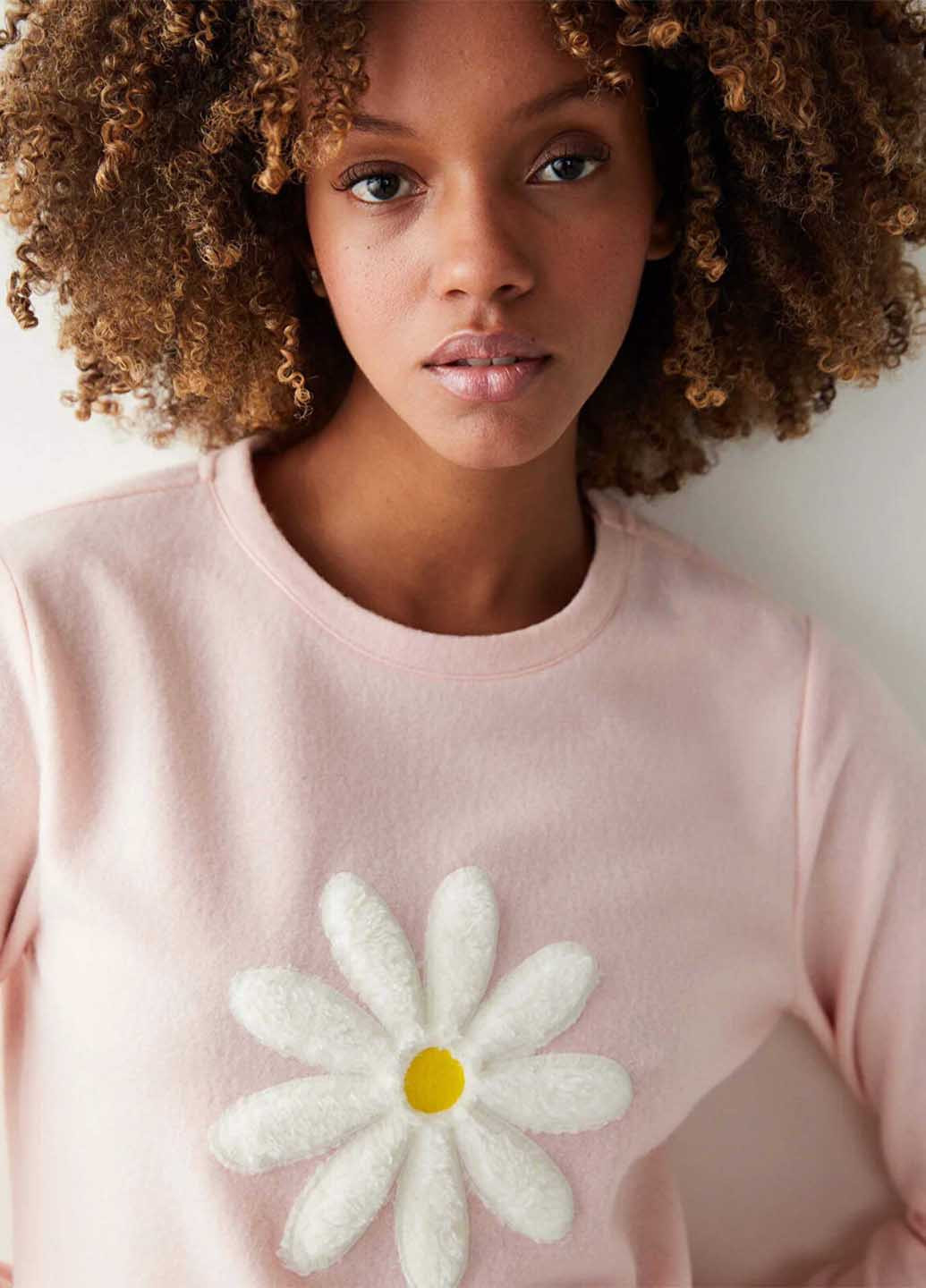 Світло-рожева зимня піжама (лонгслів, штани) Penti