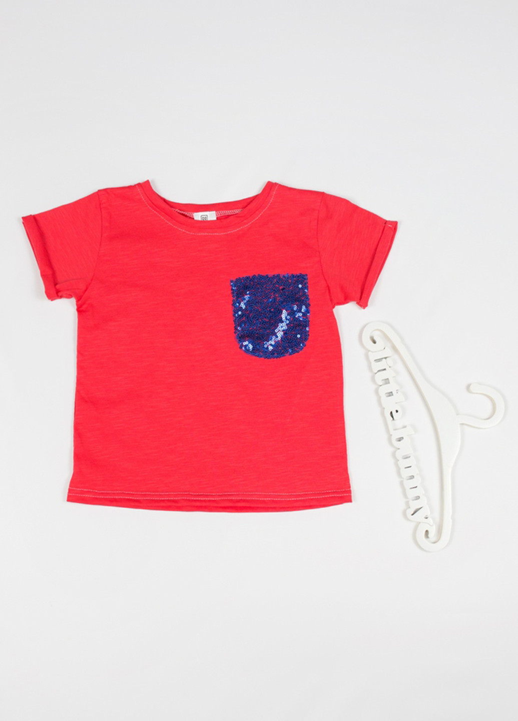 Коралловая летняя футболка с коротким рукавом Little Bunny