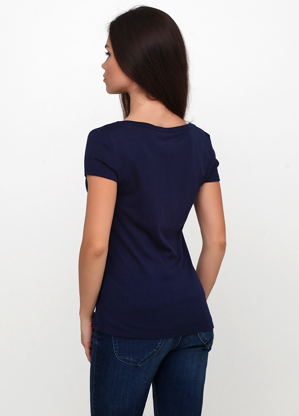 Темно-синяя летняя футболка Etam