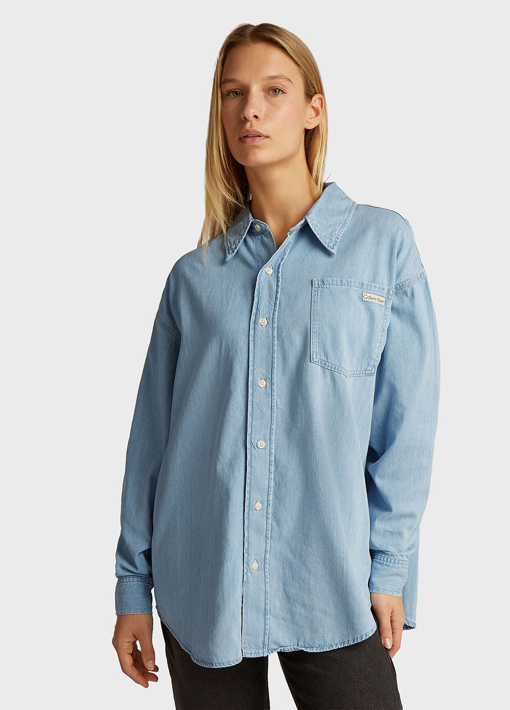 Светло-голубой джинсовая рубашка меланж Calvin Klein Jeans