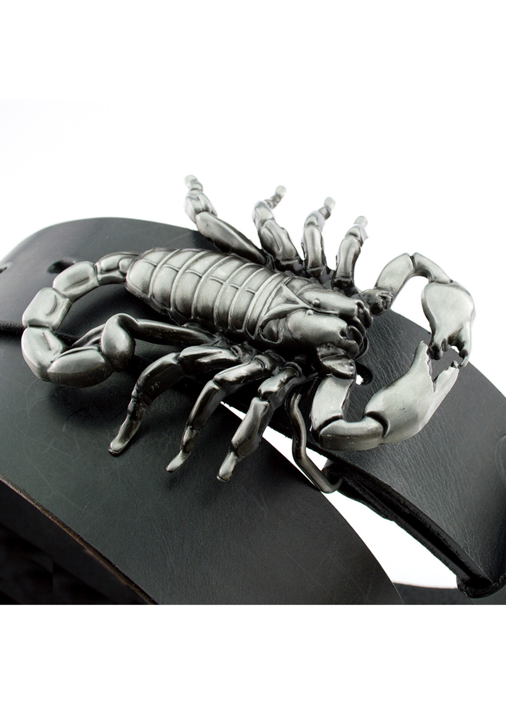 Ремень мужской кожаный 8004 со скорпионом черный (130 см) Buffalo Wild (204850351)