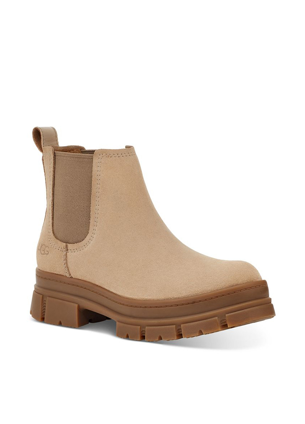 Осенние ботинки челси UGG с тиснением, с логотипом из натуральной замши, тканевые