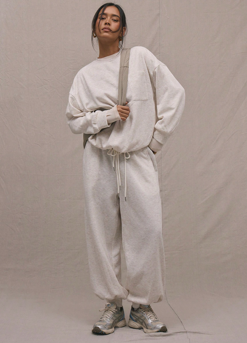 Комбінований світшот SHEIN меланж без декору (367747718)