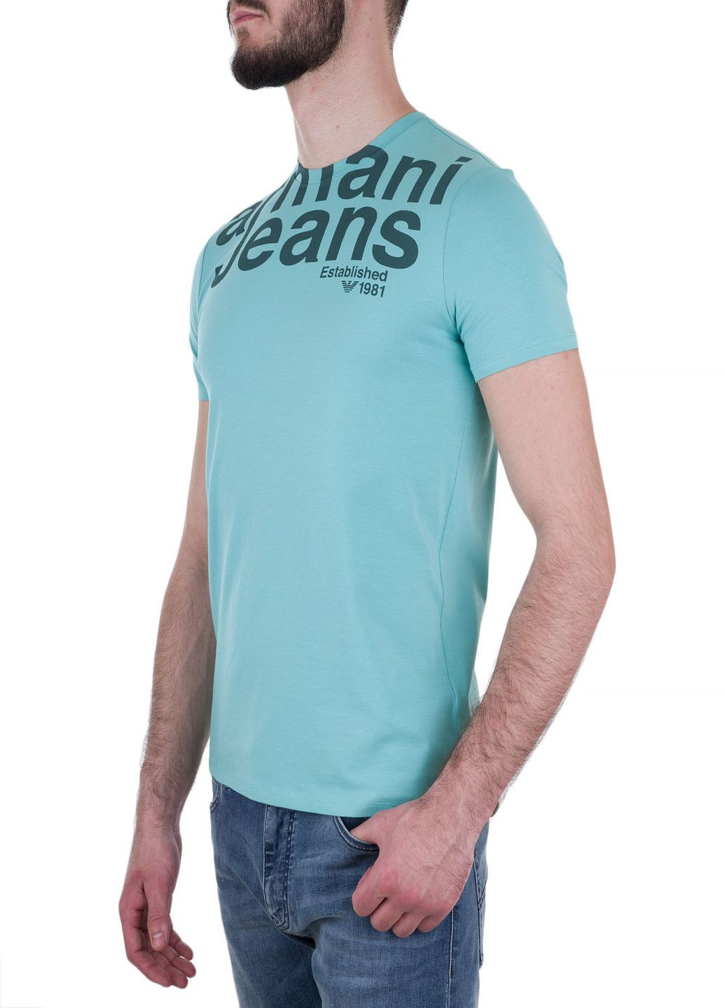 Голубая футболка Armani Jeans