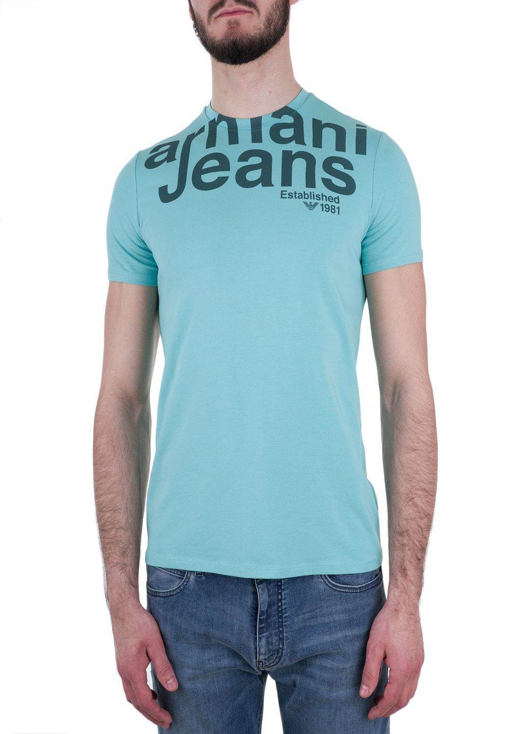 Голубая футболка Armani Jeans
