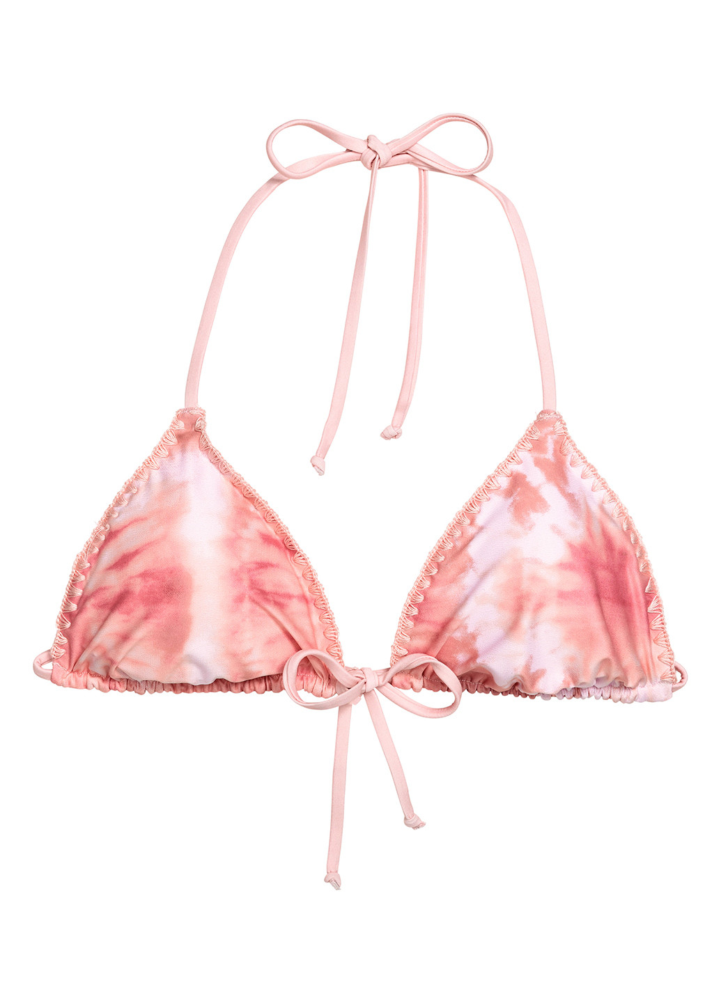 Купальный лиф H&M бикини рисунок розовый пляжный полиэстер