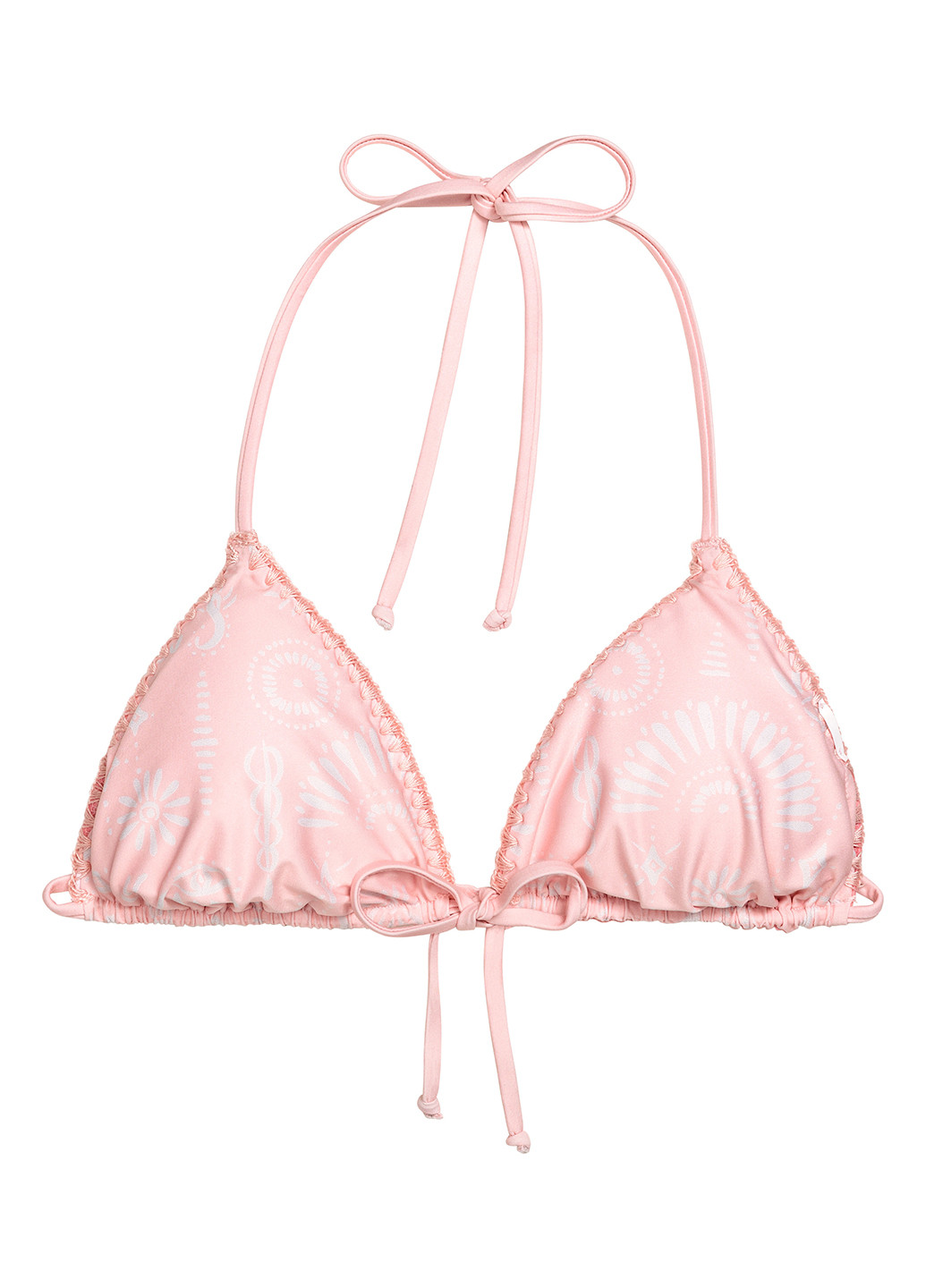 Купальный лиф H&M бикини рисунок розовый пляжный полиэстер