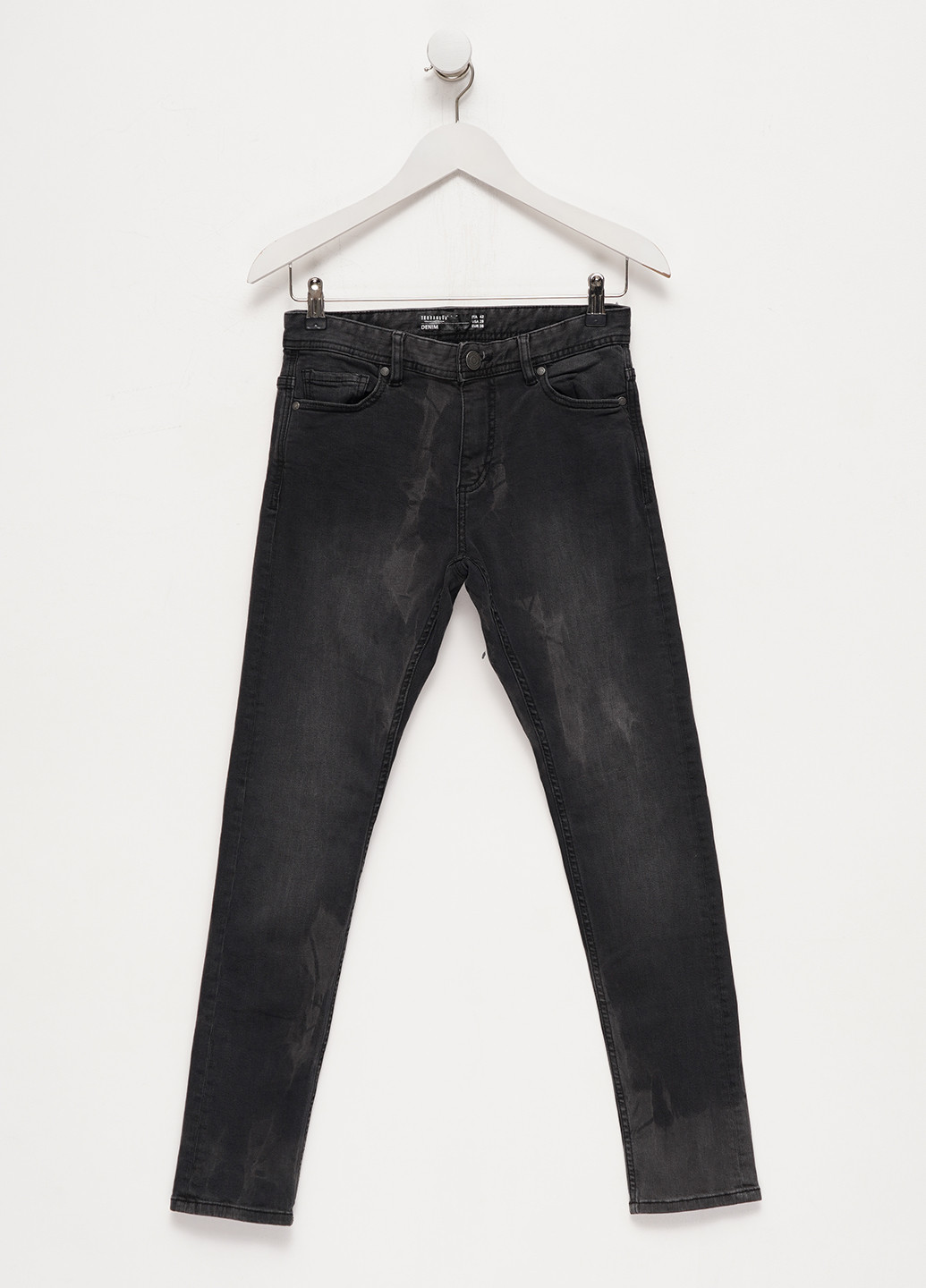 Темно-серые демисезонные зауженные джинсы Terranova