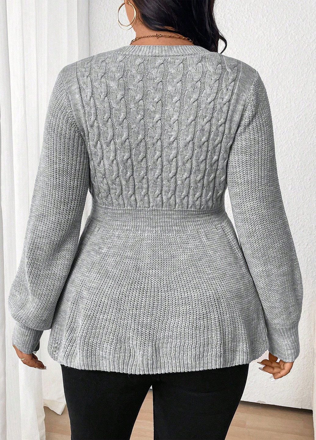 Світло-сірий демісезонний пуловер пуловер SHEIN