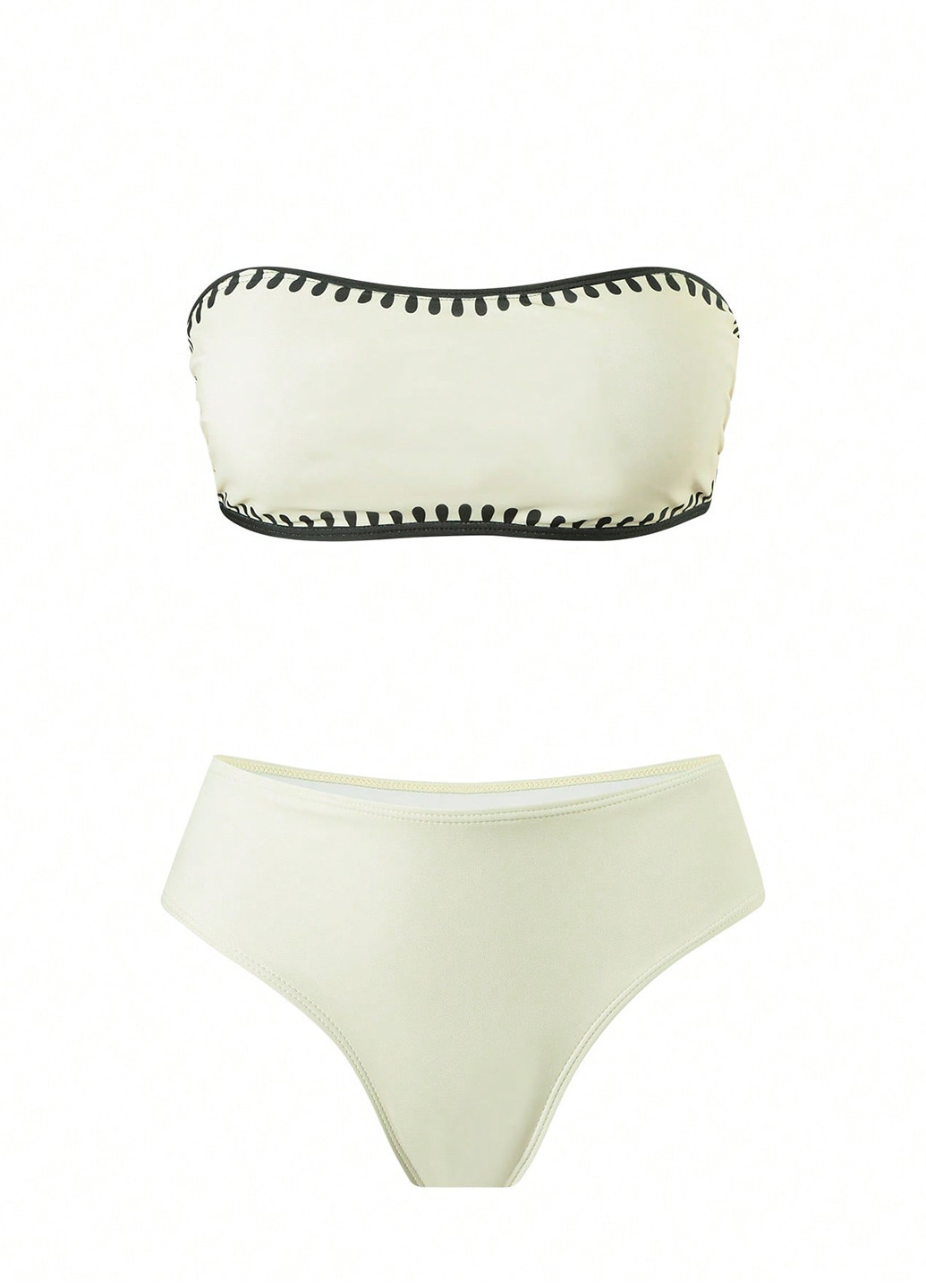 Комбинированный демисезонный комплект (купальный лиф, трусики, брюки) бандо, раздельный SHEIN