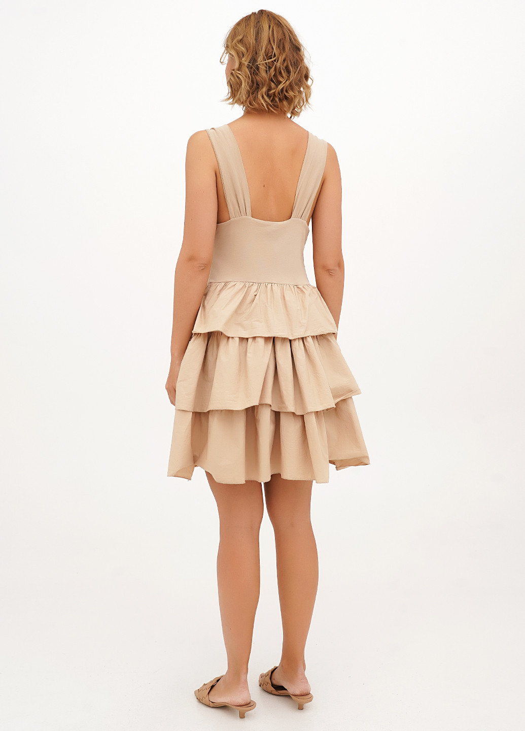 Бежева кежуал сукня з пишною спідницею Joie Clair однотонна