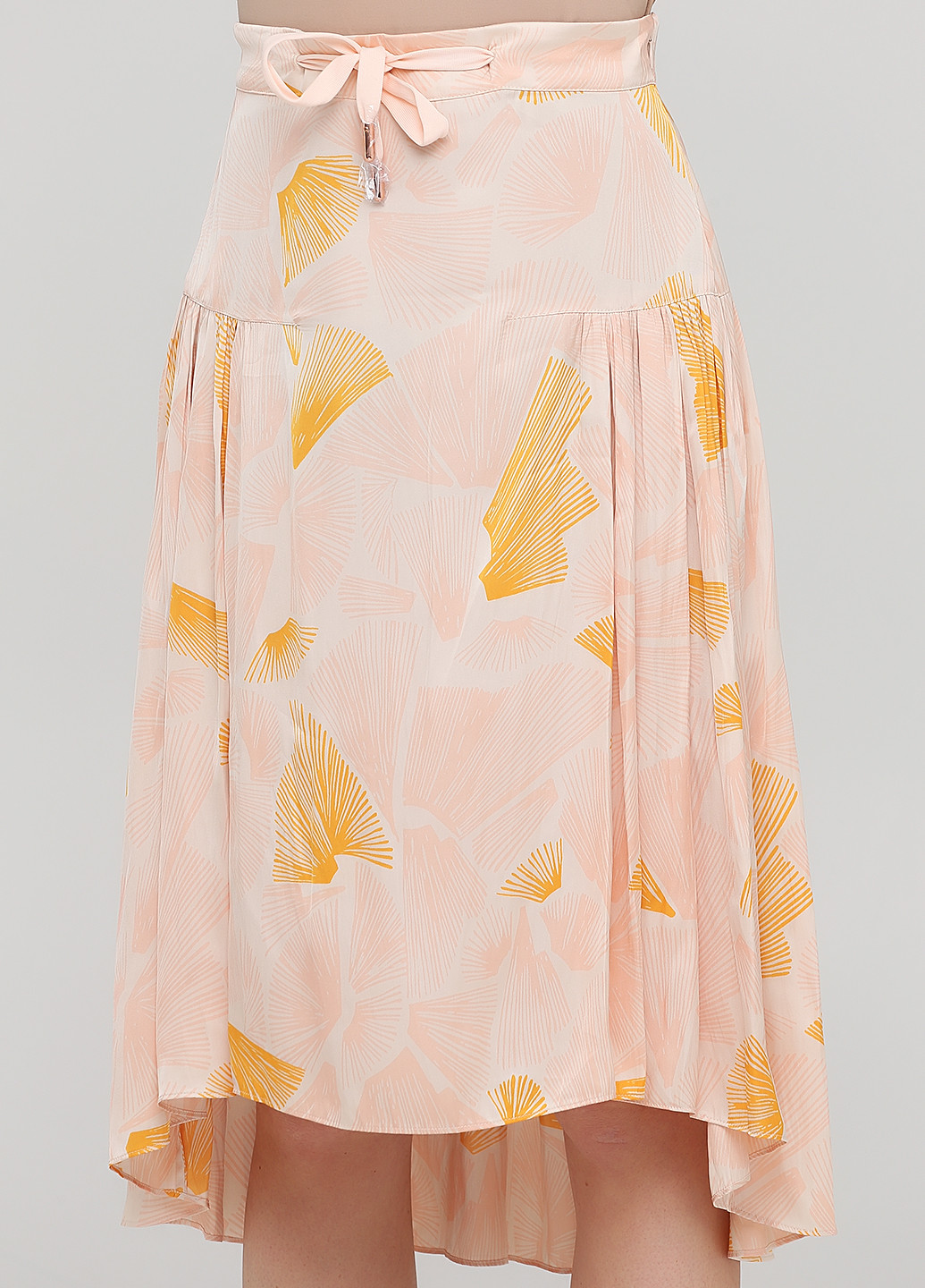 Светло-розовая кэжуал цветочной расцветки юбка Kookai а-силуэта (трапеция)