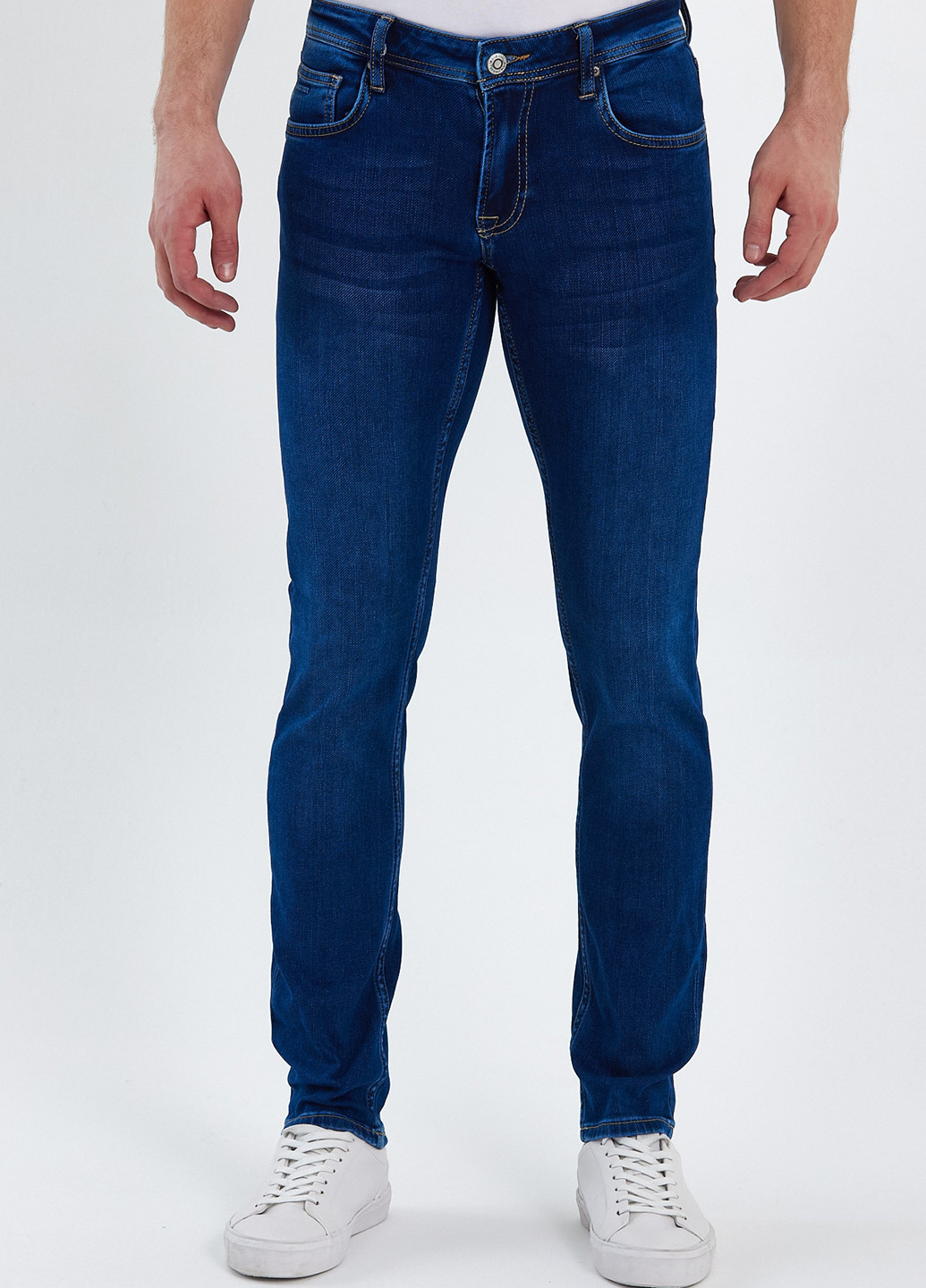Темно-синие демисезонные прямые джинсы Trend Collection