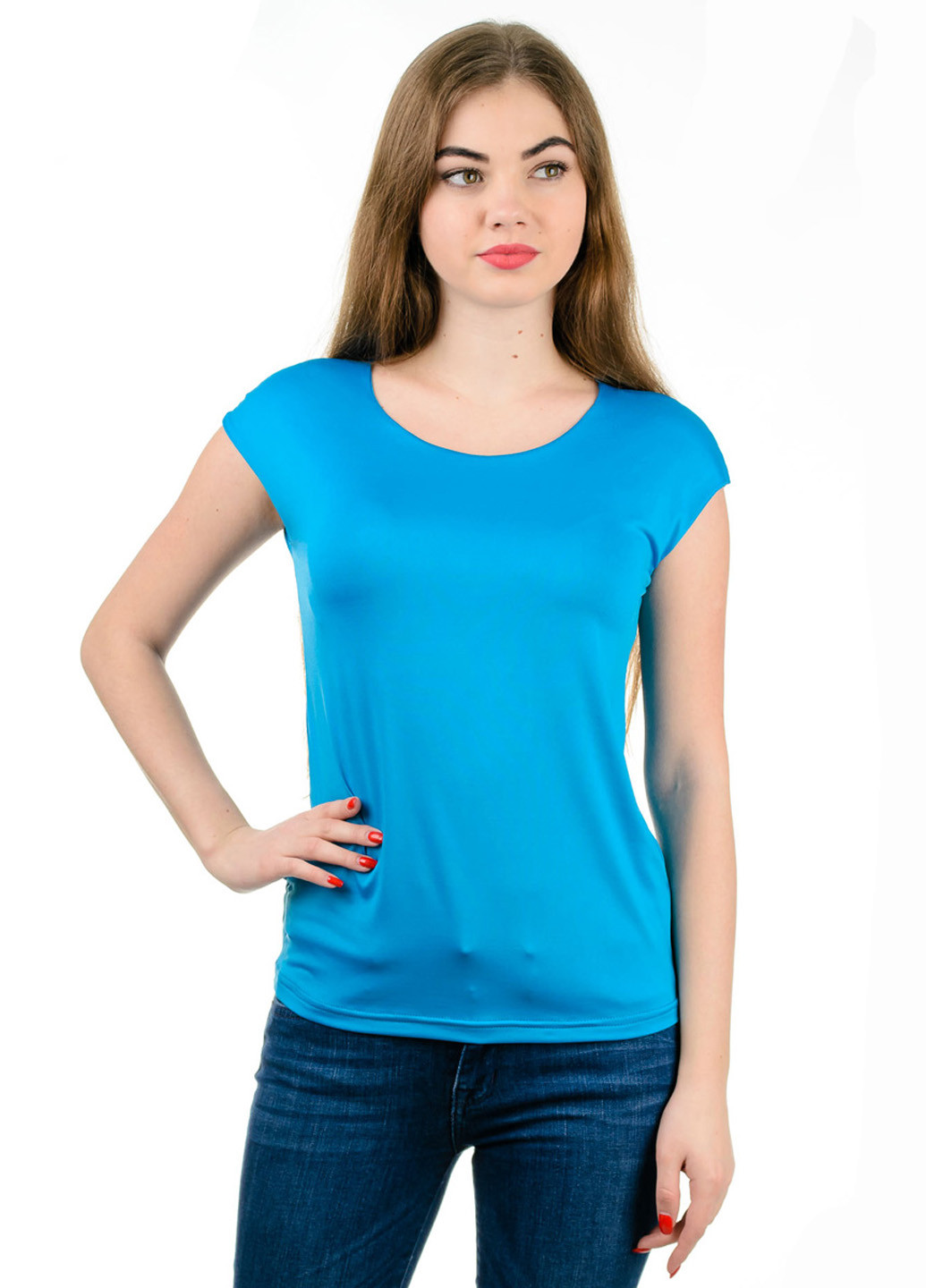 Блакитна літня футболка Loran