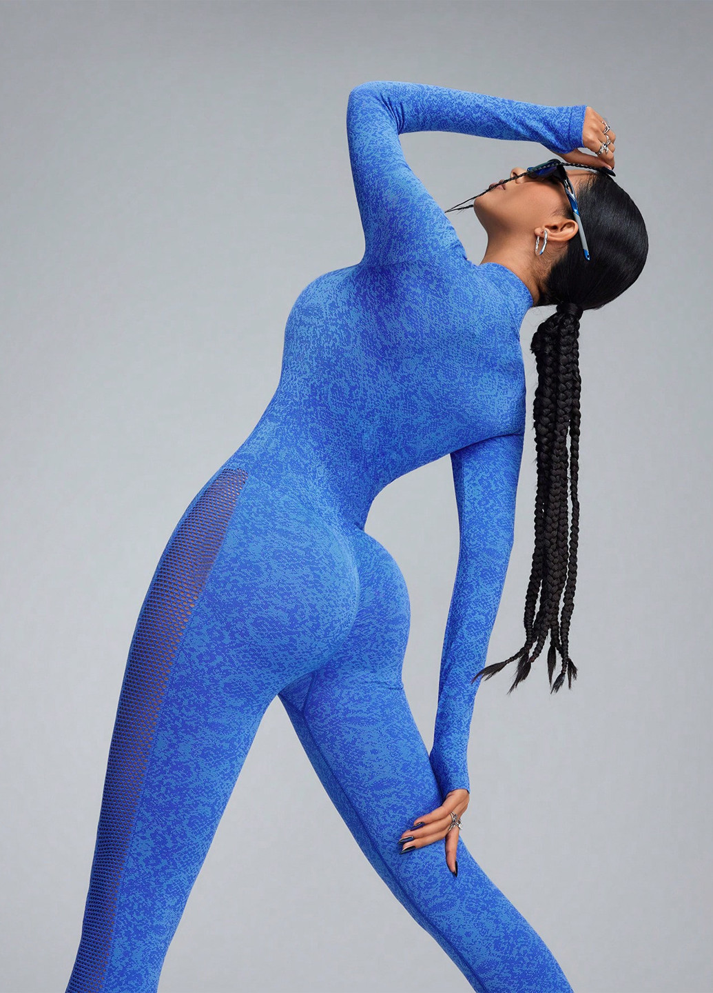 Комбінезон SHEIN комбінезон-брюки абстрактний синій спортивний поліамід