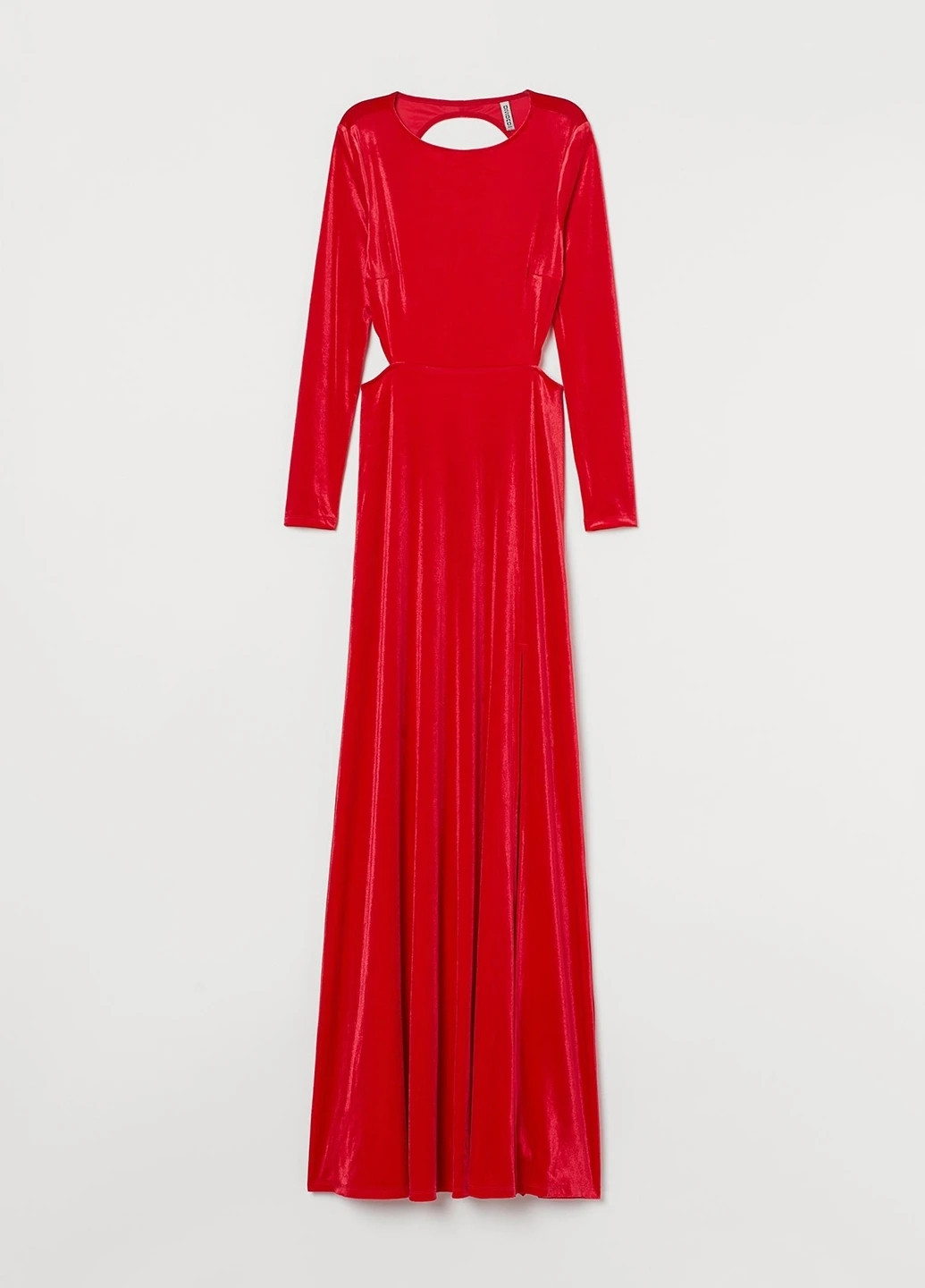 Червона вечірня сукня кльош, з відкритою спиною H&M однотонна