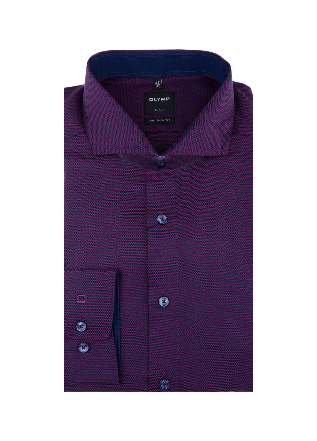 Фиолетовая кэжуал рубашка с геометрическим узором Olymp с длинным рукавом