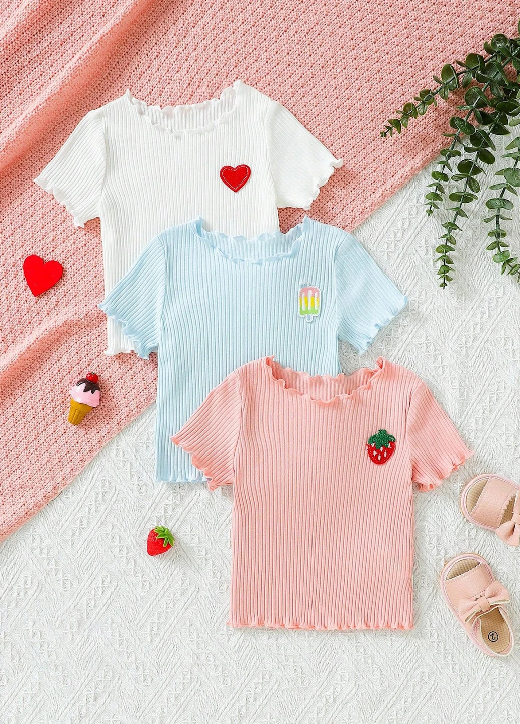 Комбінована літня футболка (3шт.) SHEIN