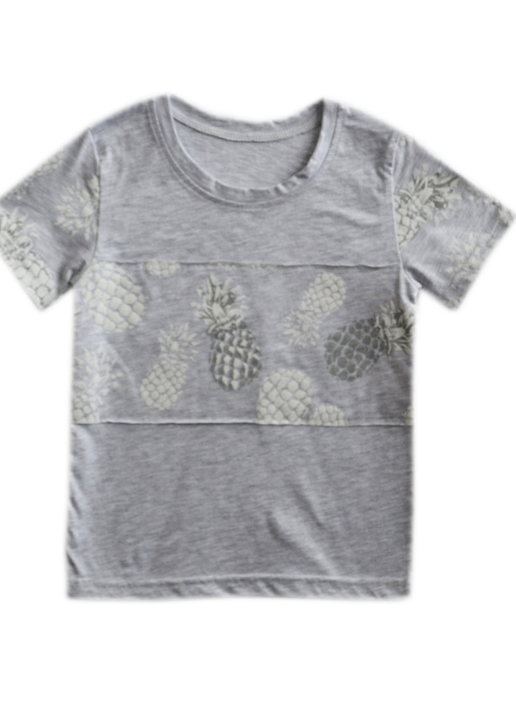 Серая летняя футболка "ананас" со вставкой Витуся
