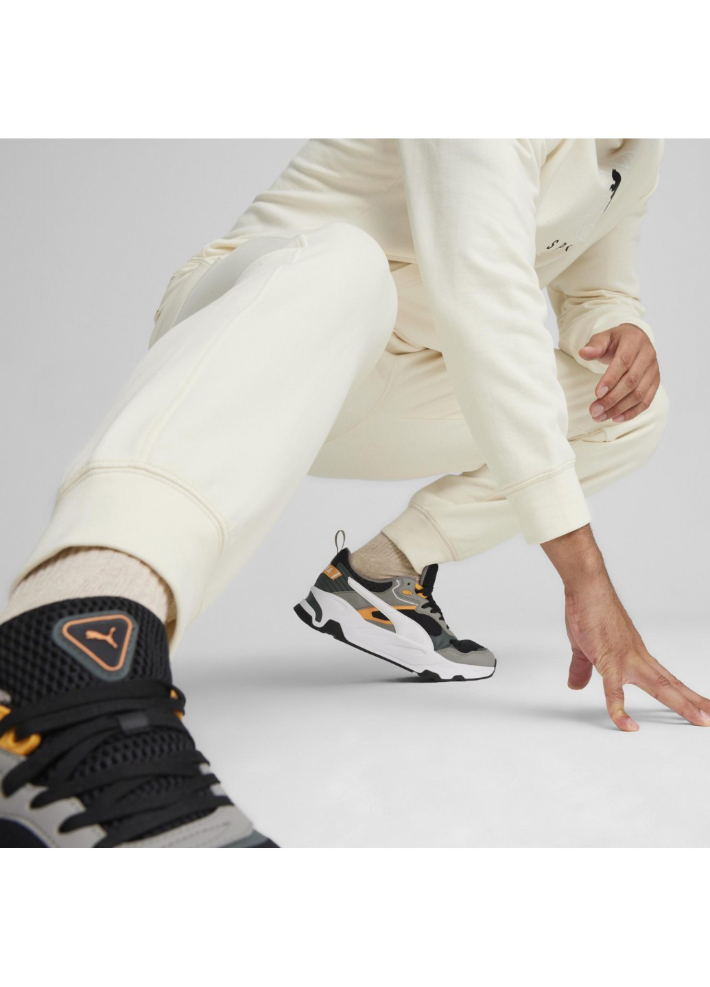 Светло-бежевые спортивные демисезонные джоггеры брюки Puma