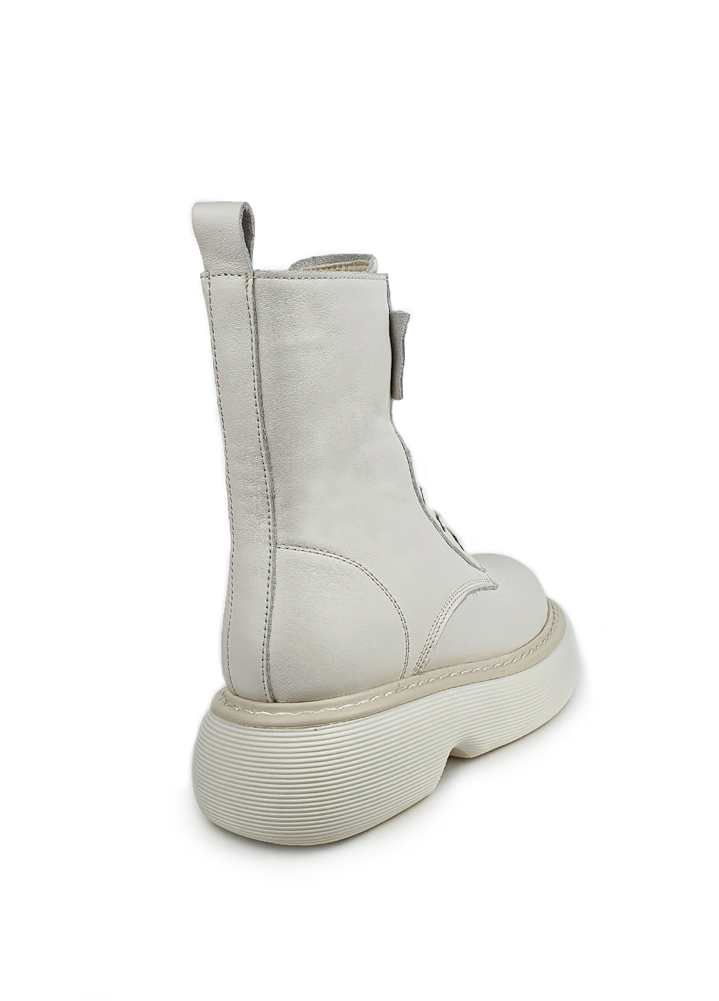 Зимние белые женские зимние ботинки кожаные на платформе Berkonty