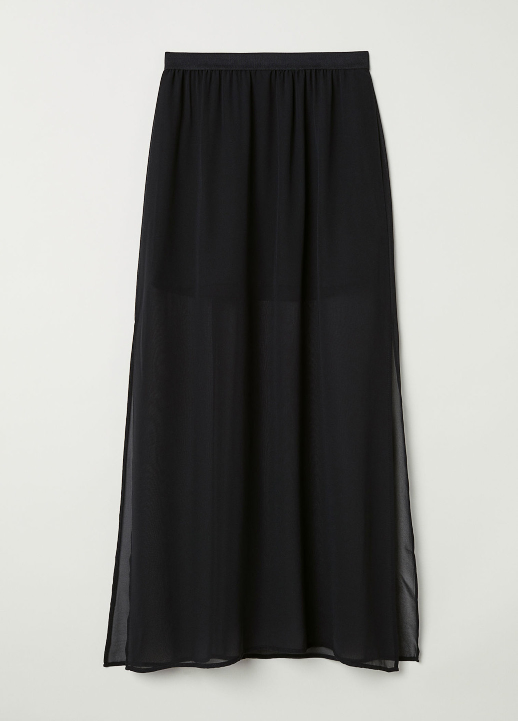 Черная кэжуал однотонная юбка H&M со средней талией