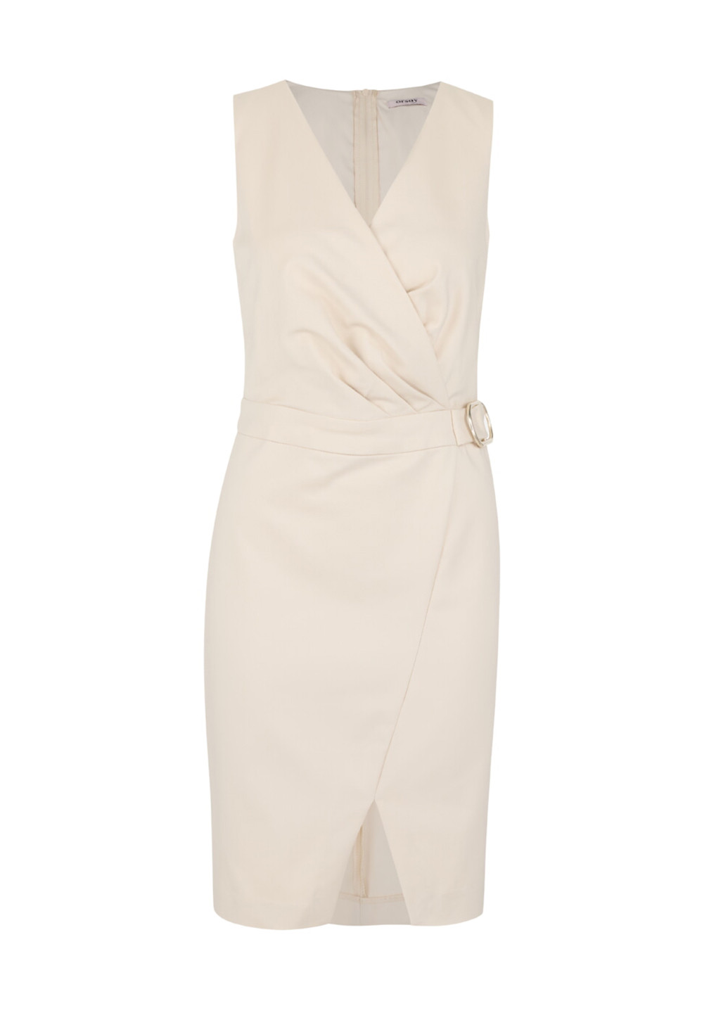 Світло-бежева кежуал сукня на запах Orsay однотонна