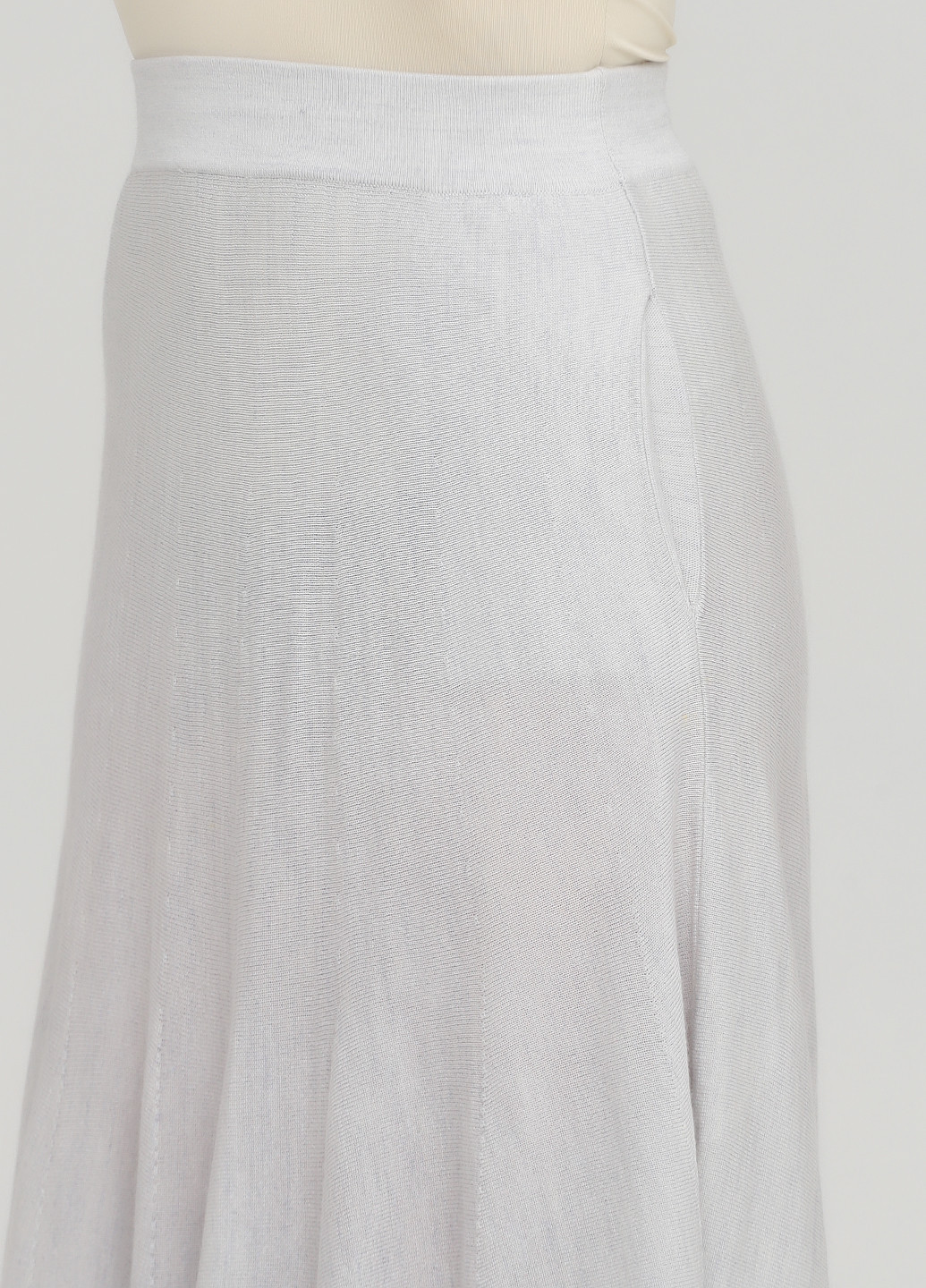Светло-серая кэжуал однотонная юбка Garnet Hill а-силуэта (трапеция)