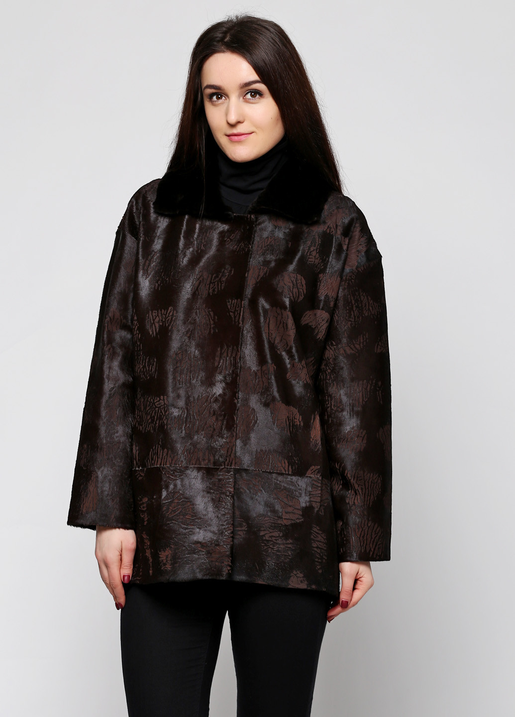 Коричневая зимняя куртка (натуральный мех) Harmanli