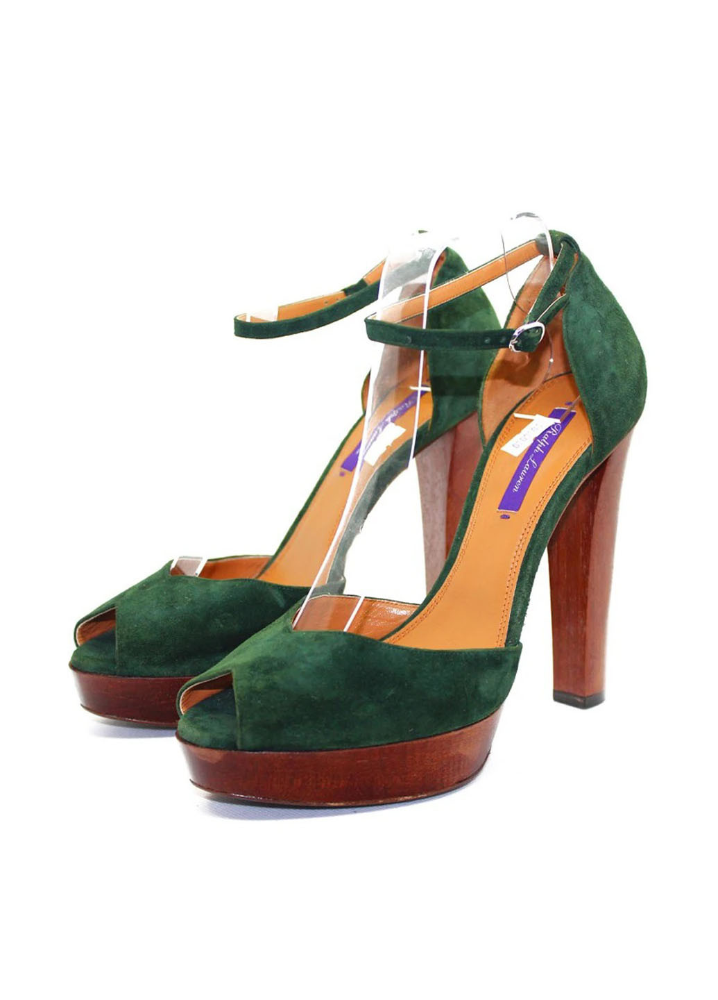 Ralph Lauren Босоніжки мері джейн смарагдовий з натуральна замша, сша — літо (298550458)