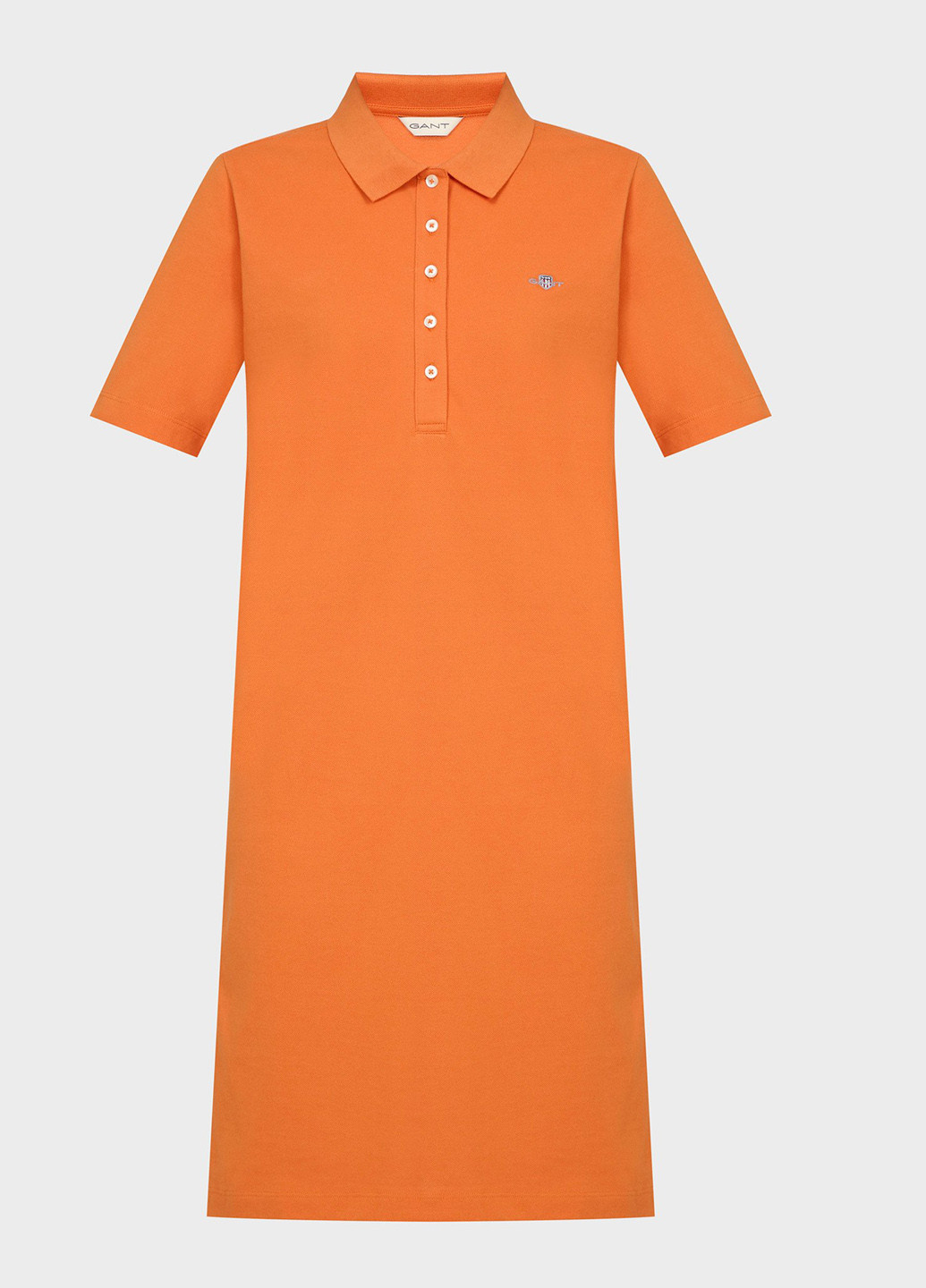 Оранжевое кэжуал платье поло Gant однотонное