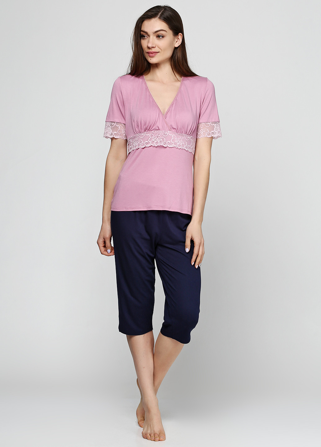 Рожева всесезон піжама (футболка, бриджі) Maria Lenkevich