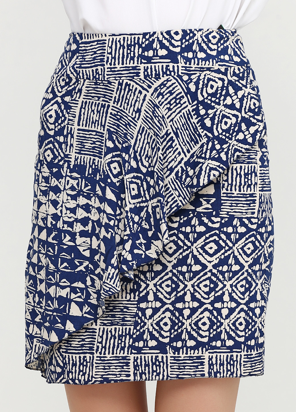 Синяя кэжуал с абстрактным узором юбка Stefanie L мини