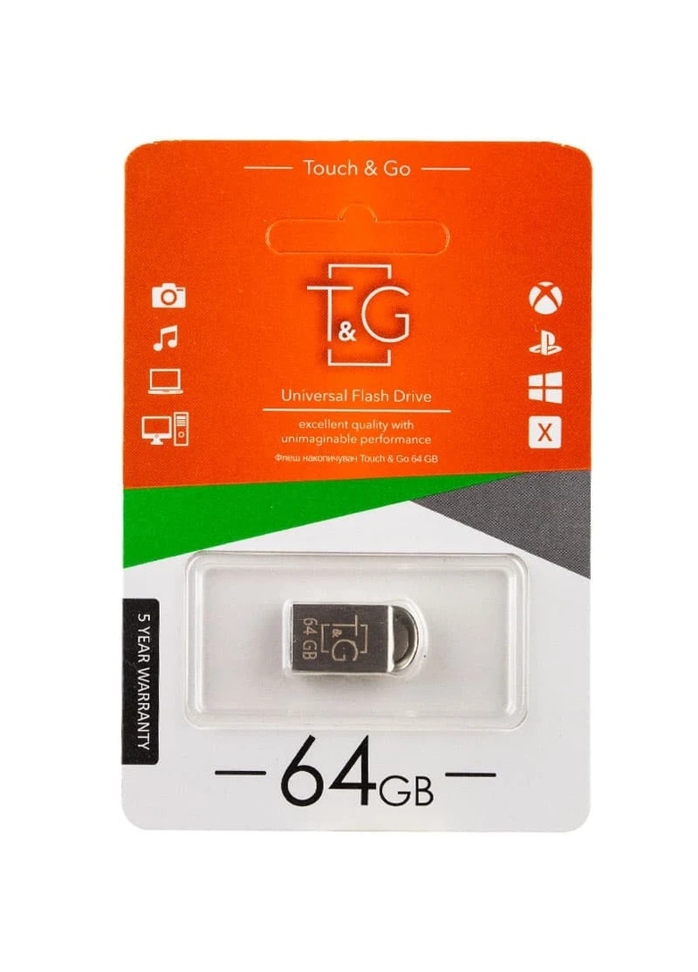 Флеш-драйв USB Flash Drive 107 Metal Series 64GB (Серебряный) T&G (253201460)